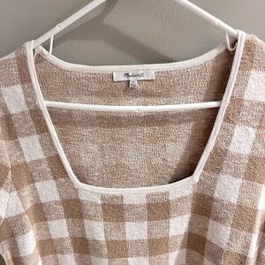 Madewell Quilted Short Sleeve Sweater; X-Large